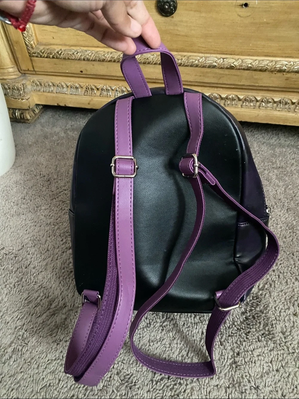 Scream Call Me' Ghost Print Mini Backpack - Purple/Pink